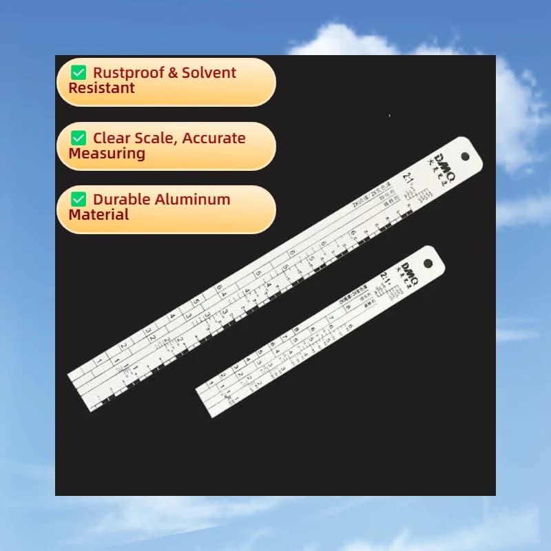 ATPRO Aluminum Paint Mixing Ruler Solvent Resistant Never Rust Scale Bar Automotive Spray Paint Mixing Tool for Car Painting