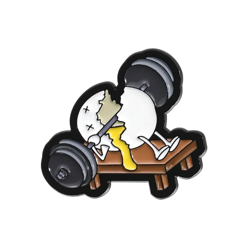 Divertente creativo uovo fitness spilla per sollevamento pesi spille smaltate cartone animato spilla decorativa distintivo da bavero gioielli da palestra regalo per gli amici