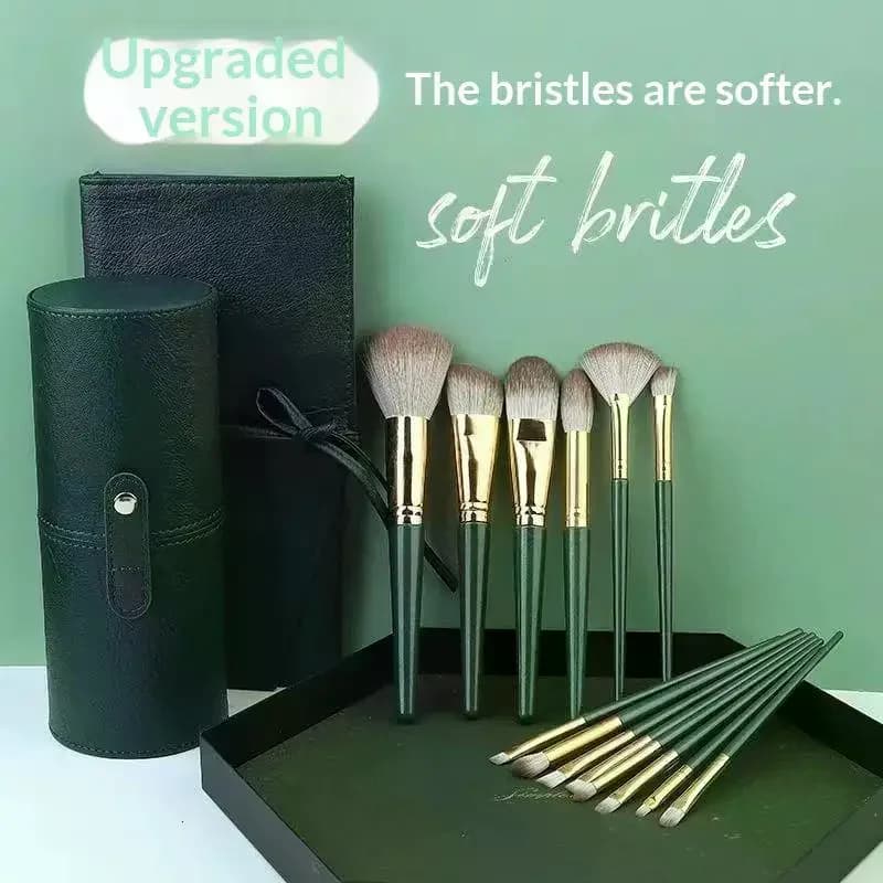 Set di 14 Pennelli da Trucco Morbidi, Strumenti Cosmetici per Polvere, Ombretto, Fondotinta, Blush, Dettagli, Sopracciglia e Labbra