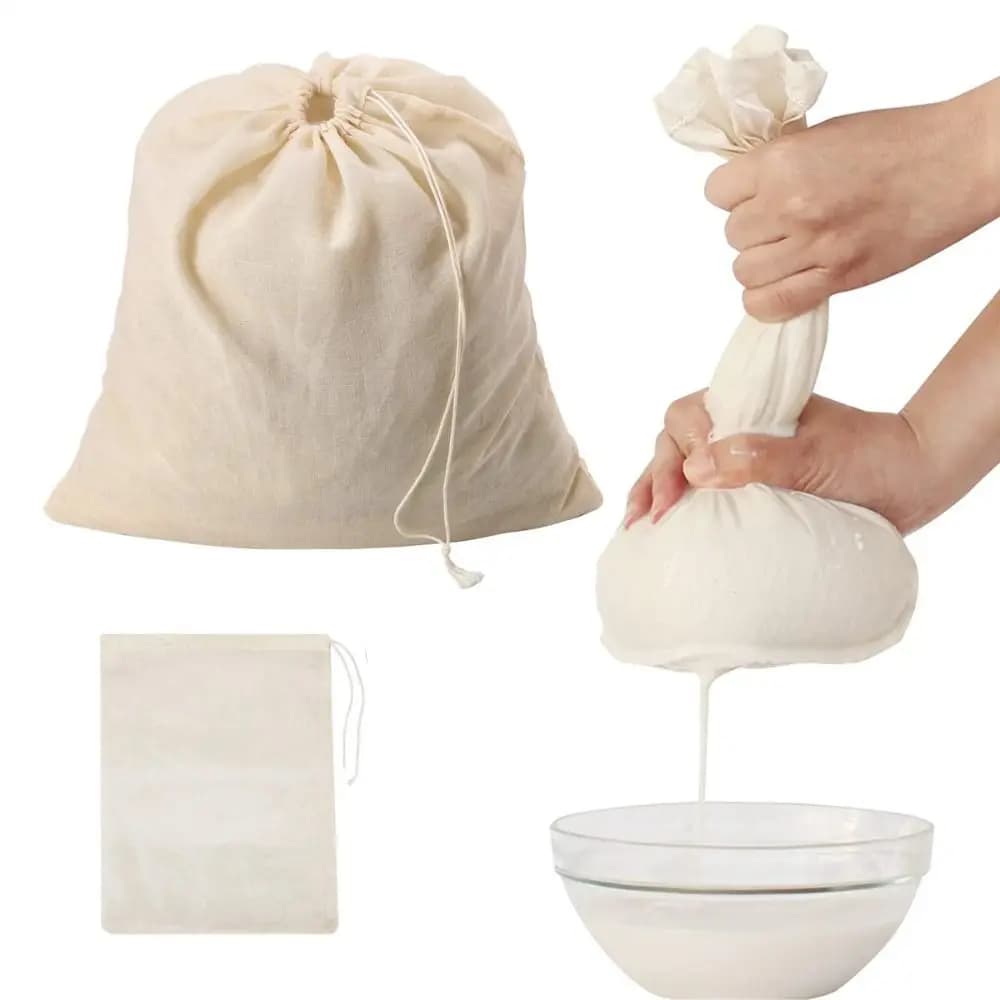 Sacchetti riutilizzabili in stoffa per formaggio, per filtrare le noci, sacchetti per il latte, sacchetti per birra fredda, tè, yogurt, caffè, filtro, filtri
