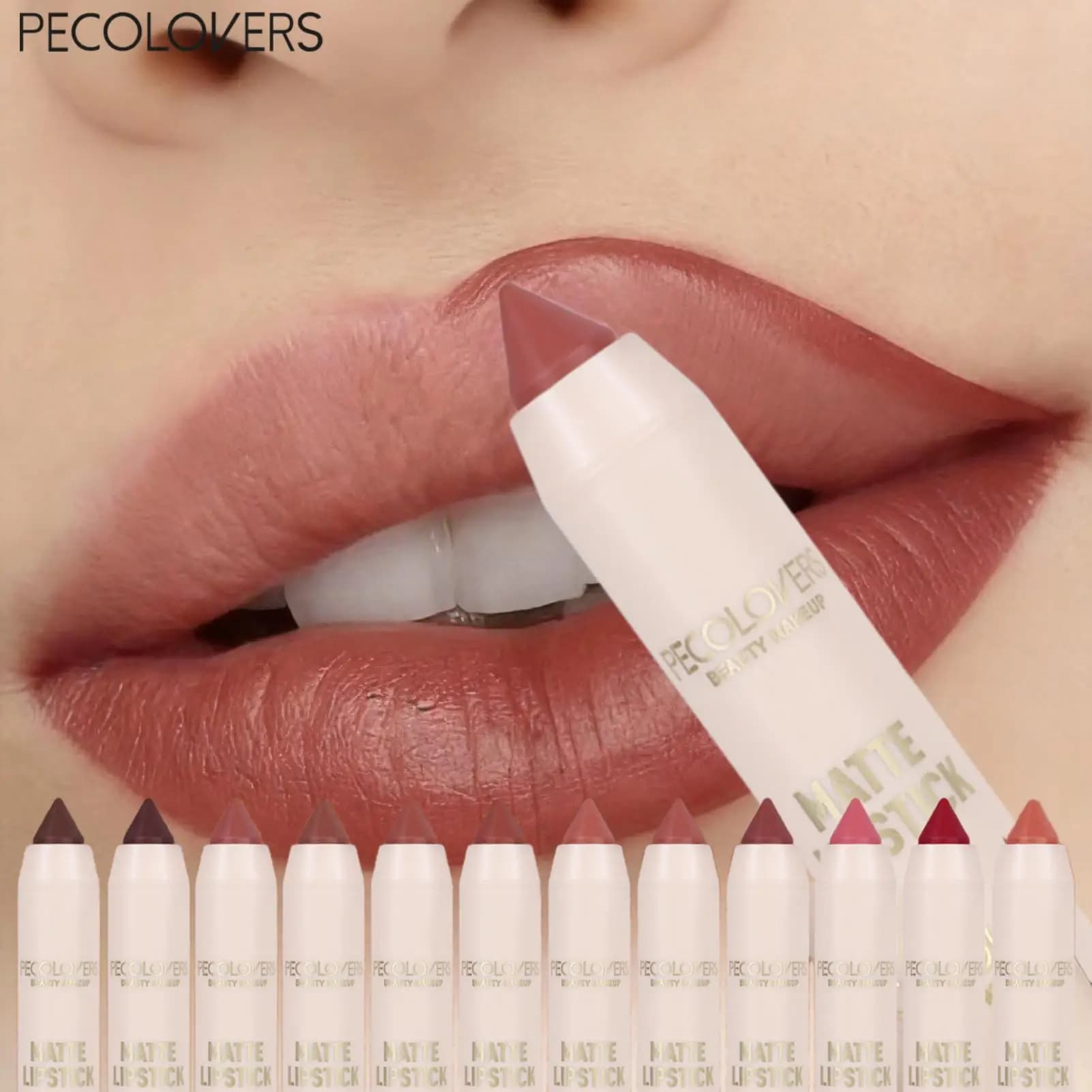 12 PCS Velvet Matte Lipstick Pencil Set, Long Lasting Nude Multi-Shade Lip Crayon, Non-Drying Rich Pigment Lip Makeup Kit