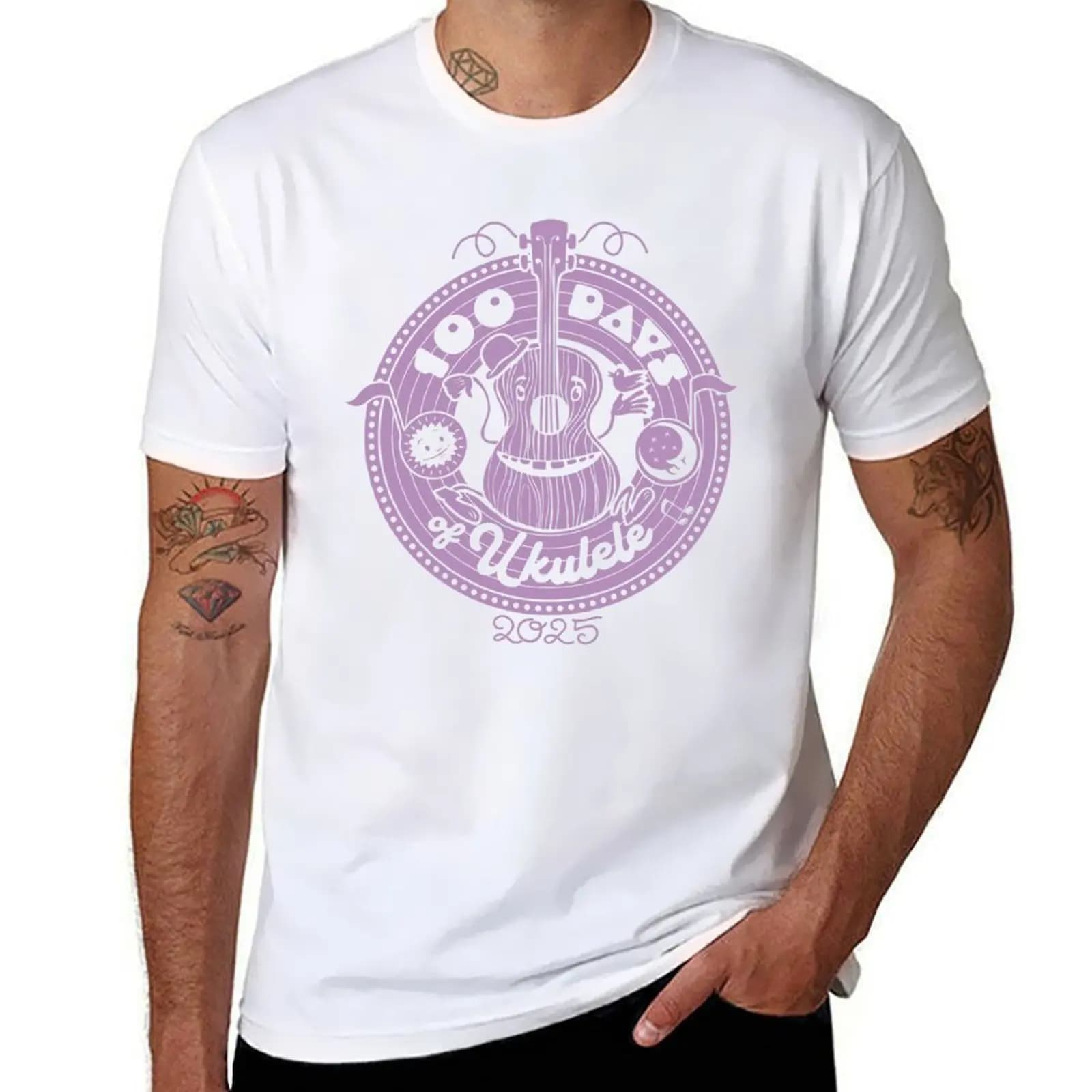 Ukulele Lavender Days of 2025 2025 Long Play - 3: 100 T-shirt Fitness Top a maniche corte ad asciugatura rapida