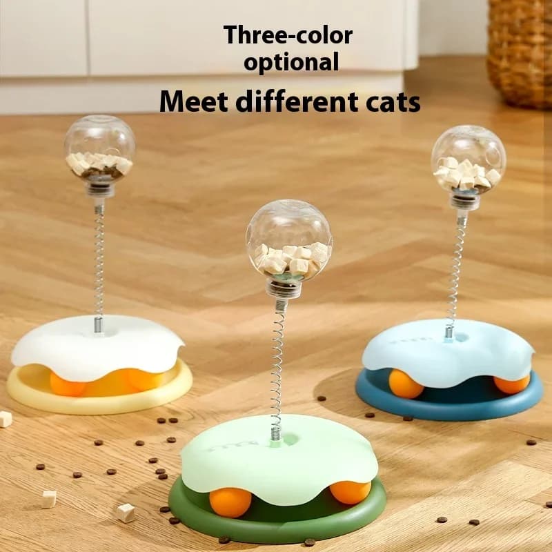 Pop Shake The Cat Giradischi Dispenser per dolcetti Cat Teaser Stick Cat Spring Teaser Toy Fashion