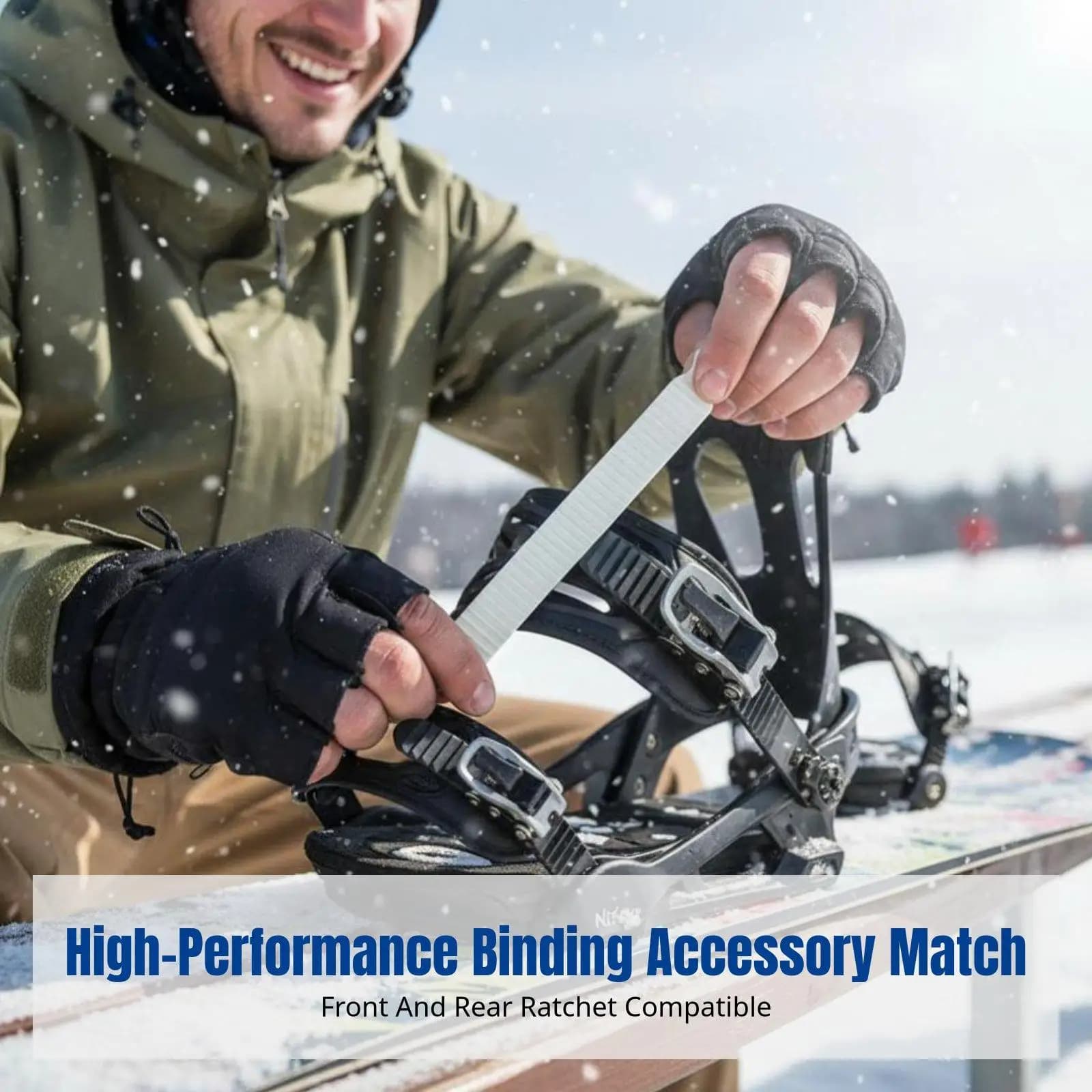 Snowboard Binding Ratchet Strap, Extreme design, Front & Rear Straps, Binding Accessory