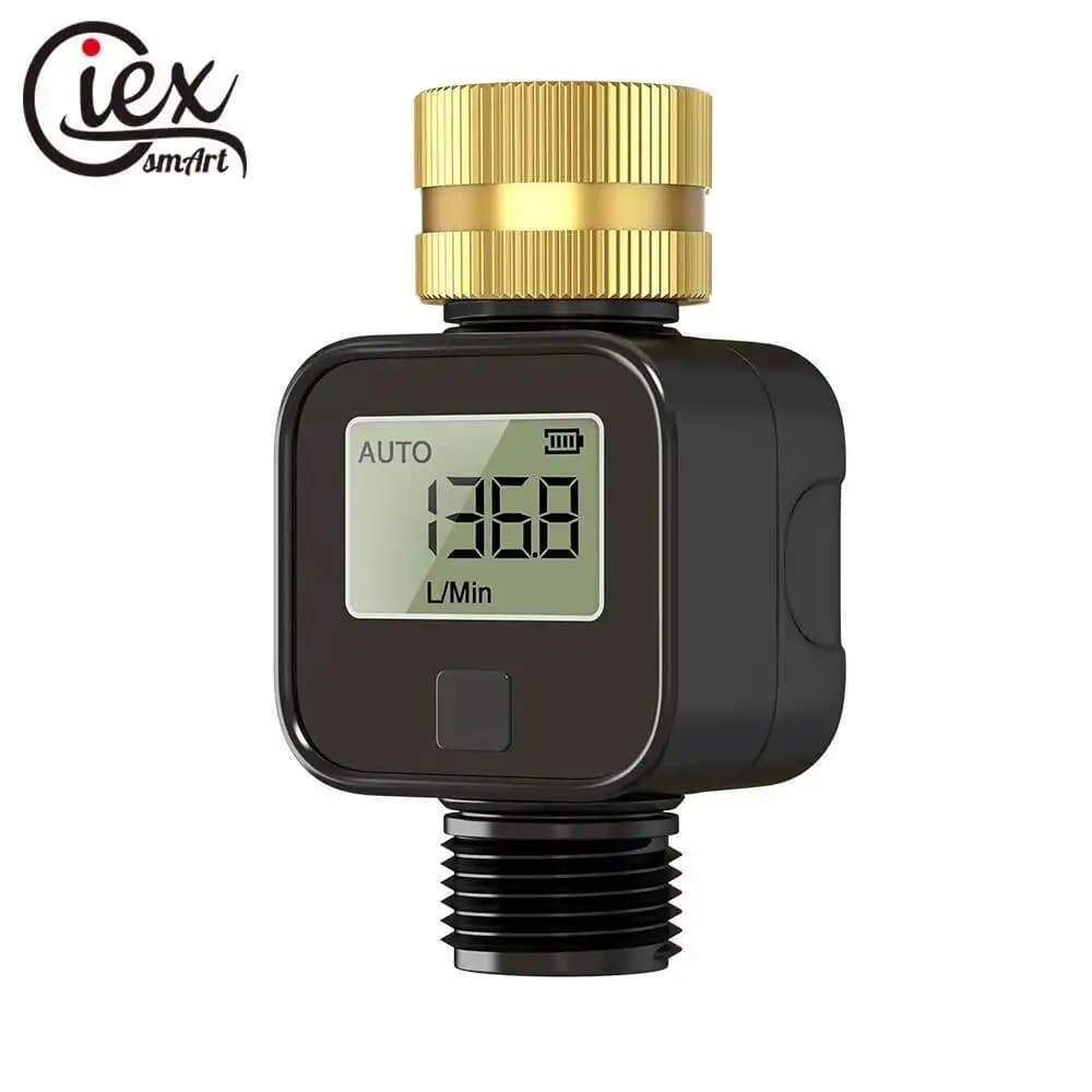 Water flow meter with brass wire thread, ideal fit for filling water tank for camper, garden hose irrigation, lawn sprinklers