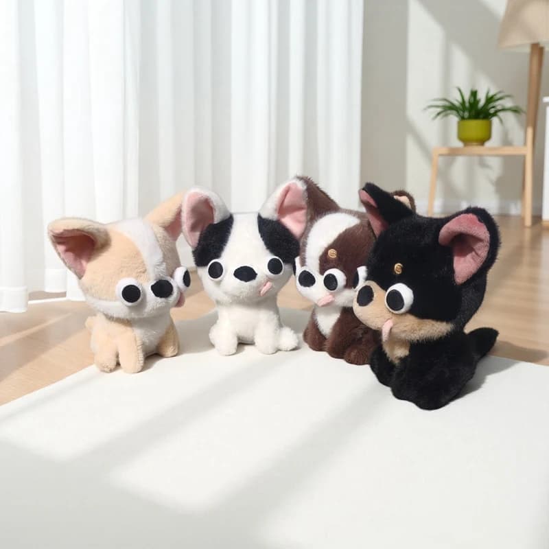 Peluche Divertente di Chihuahua da 15cm, Giocattolo Morbido a Forma di Cucciolo, Regalo, Decorazione per Casa e Scrivania