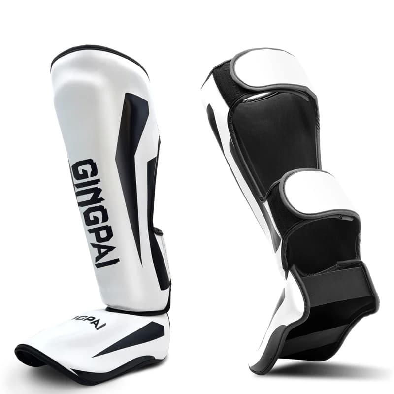 Muay Thai per giovani/adulti Kick Boxing MMA Grappling Collo del piede Parastinchi Karate Gambo del piede Protezioni per le gambe Supporto per caviglia