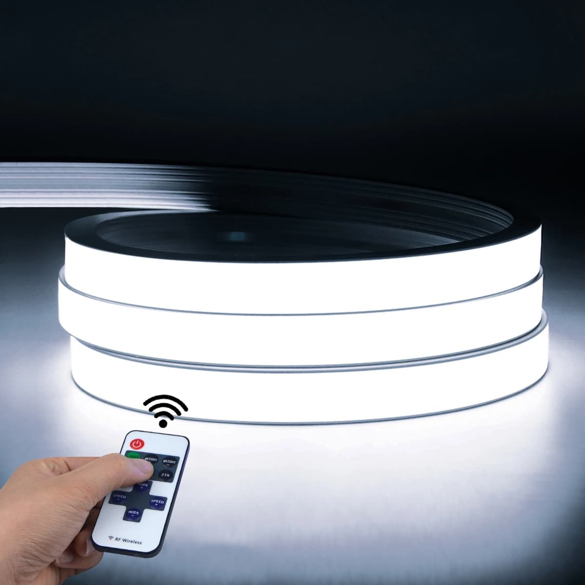 Striscia LED Neon COB 24V di Alta Qualità 1M-10M con Telecomando RF Dimmerabile 320 LED/m Nastro Flessibile per Decorazione