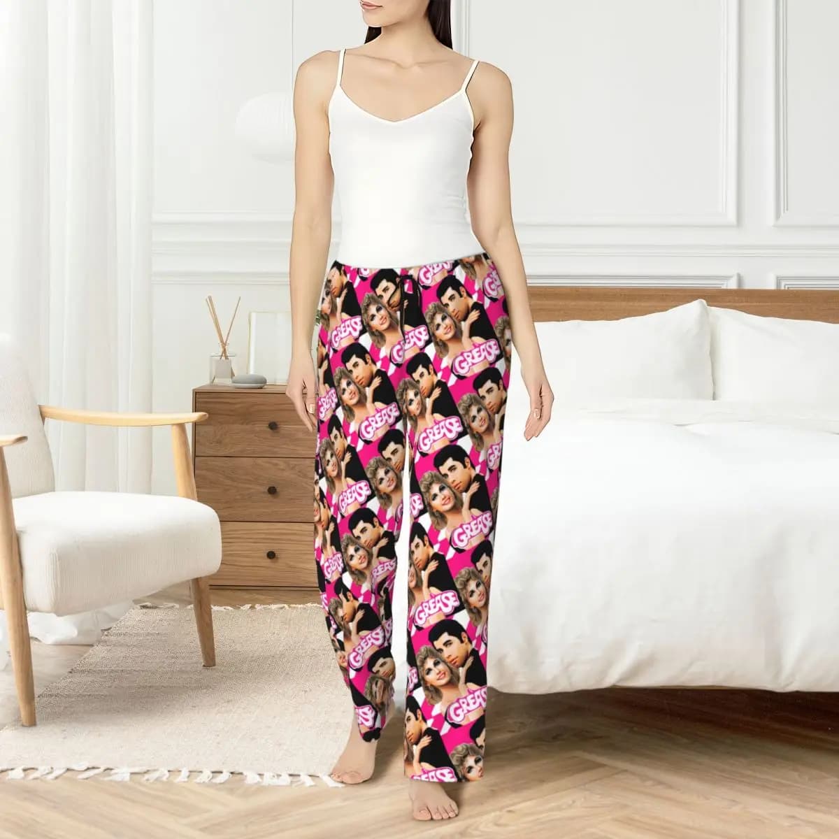 Custom Printed Women's Film Character Fat Pants Nightwear with Pockets