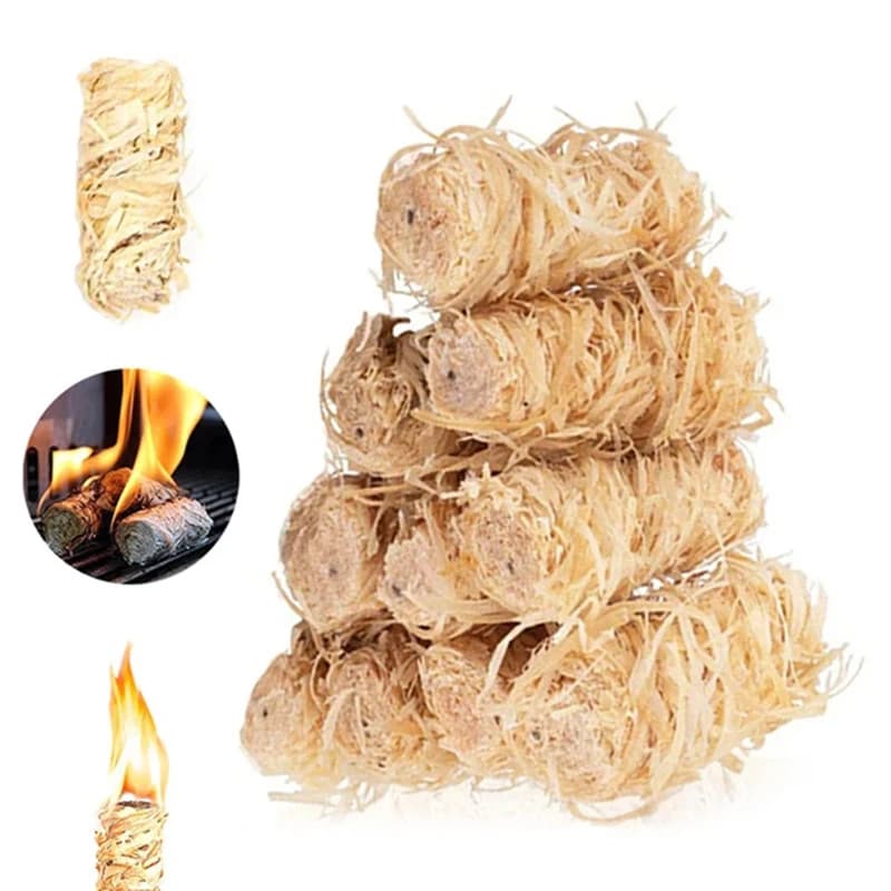 30/60/100/120PCS Natural Fire Starter Wax Wood Stick Suitable for Fireplace Barbecue Stove Chimney Oven Charcoal Ignition