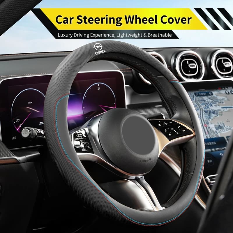 Nappa Leather Car Steering Wheel Cover ,Non-slip, Breathable For Opel Corsa Astra Insignia Vectra Zafira Meriva Mokka Grandland
