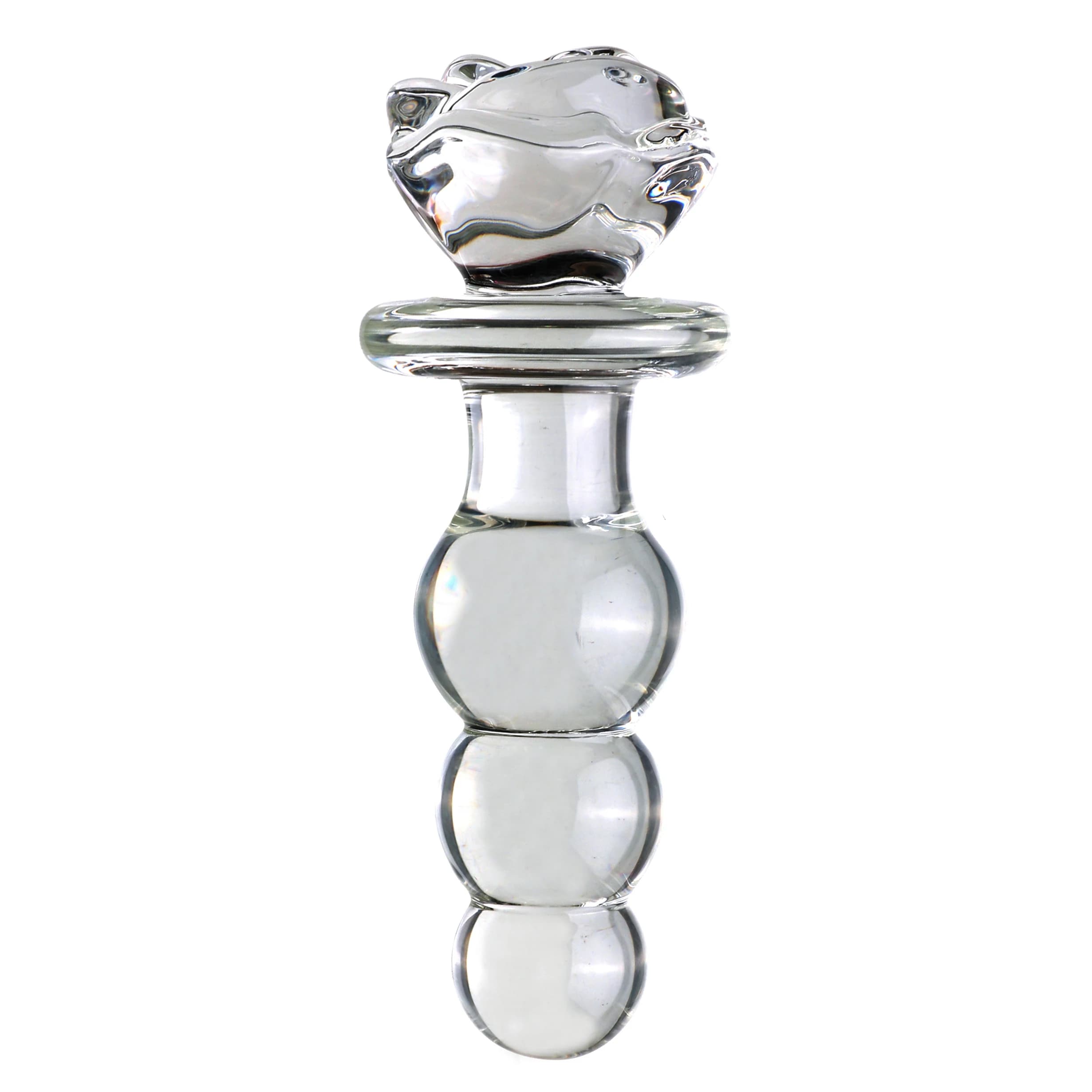 Vetro rosa fiore Plug anale giocattolo del sesso per le donne stimolatore anale trasparente cristallo Buttplug uomini massaggio alla prostata Vagina Butt Plug Balls