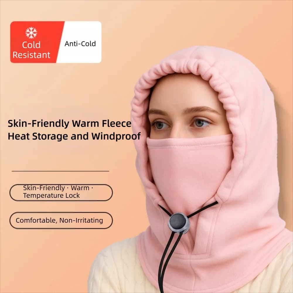 Fashion Windproof Balaclava Hat with Mask Warm Pullover Hats Breathable Cold Proof Ear Protection Cap Outdoor Sport