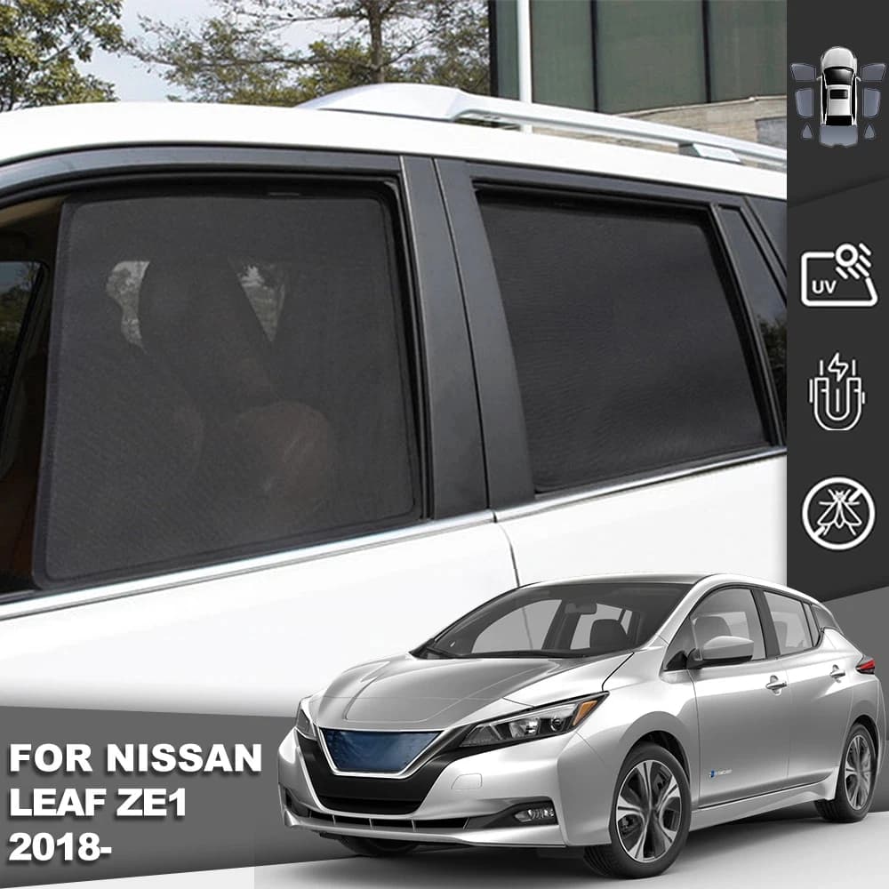 Magnetic Car Sunshade For Nissan Leaf ZE1 (2018-2024) Front Windshield Curtain Shield Rear Side Baby Window Mesh Sun Shade Visor