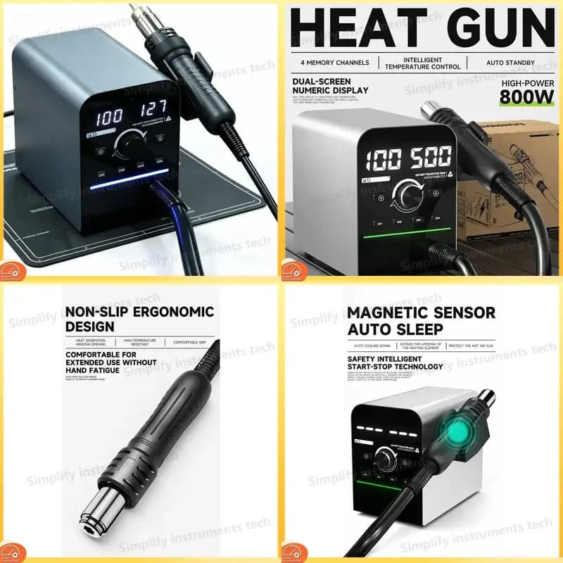 800W Hot Air Gun BGA Rework Station Soldering Iron Desoldering Tool for Phone Repair Welding Heat Gun SMT Rework Equipment