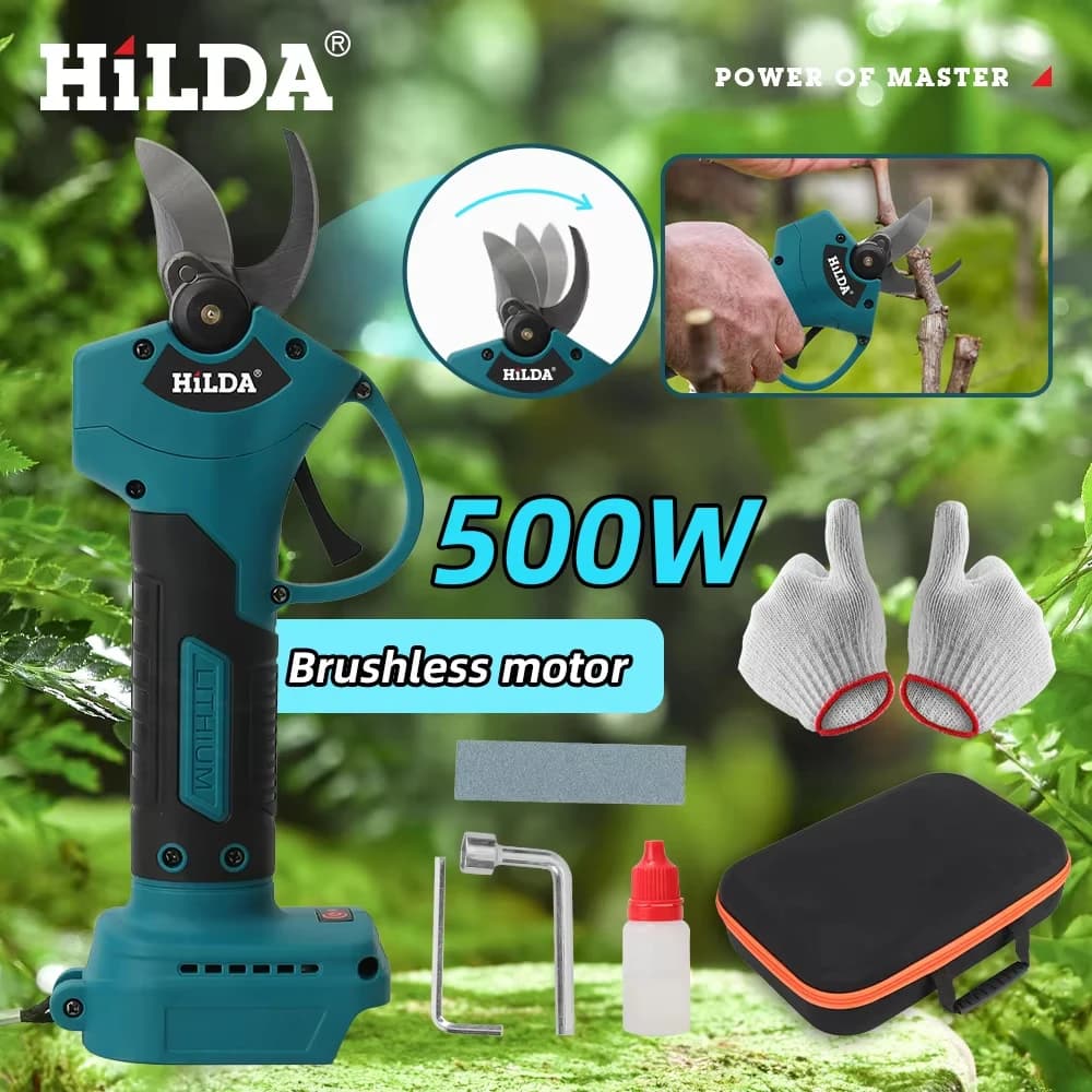 HILDA Brushless Electric Scissors, Powerless Electric Shears for Fruit and Bonsai Trees, Garden Cutter Compatible with Makita 18V Battery