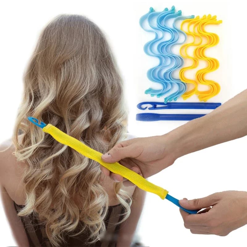 Hairstyle for curling hair without heat No heat Silk curls Tape for hair Sleeping Soft lazy hair Bigodini Foam rod Hair styling tool