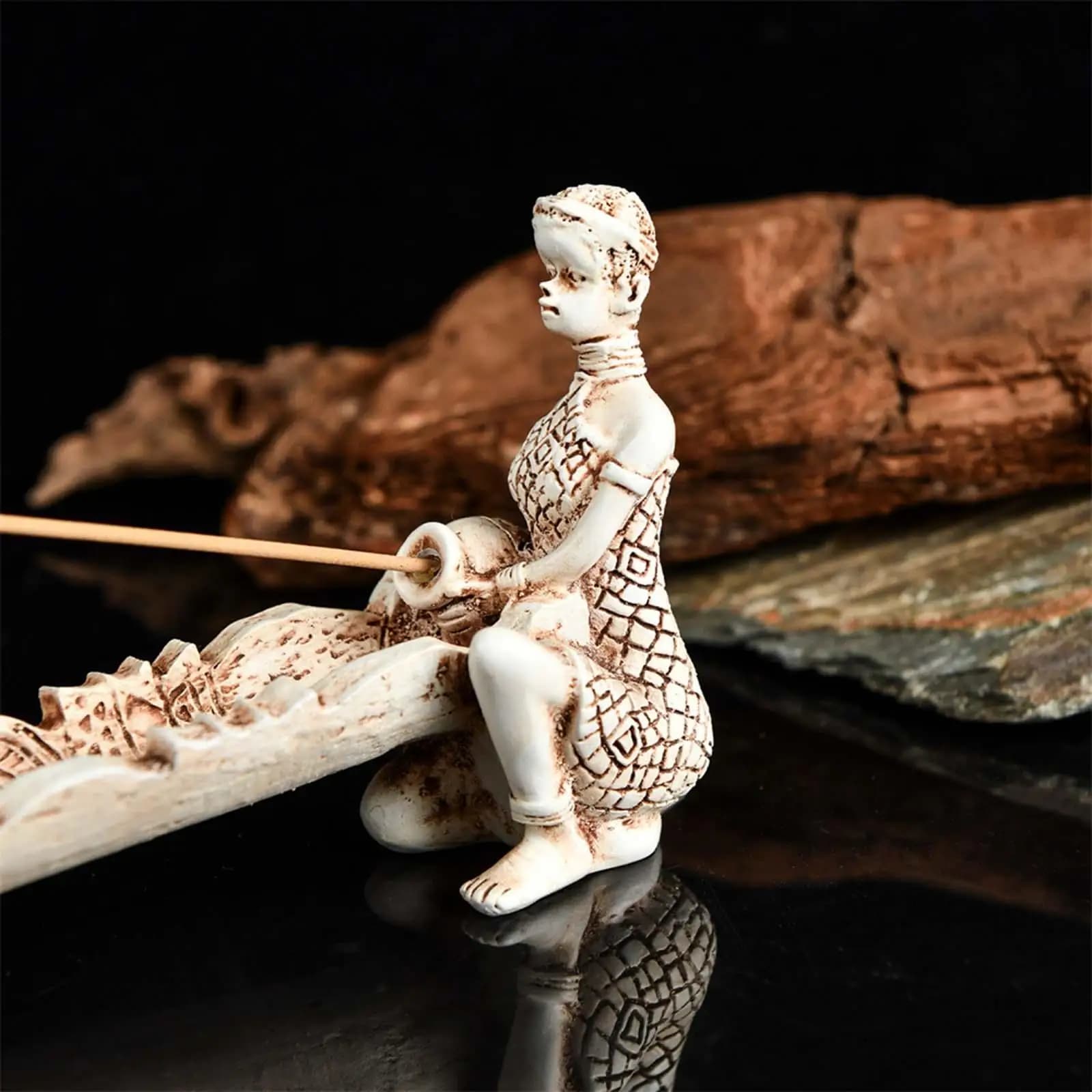 Incense Burner Resin Decoration Incense Stick Holder,Ornament for Office Bedroom SPA