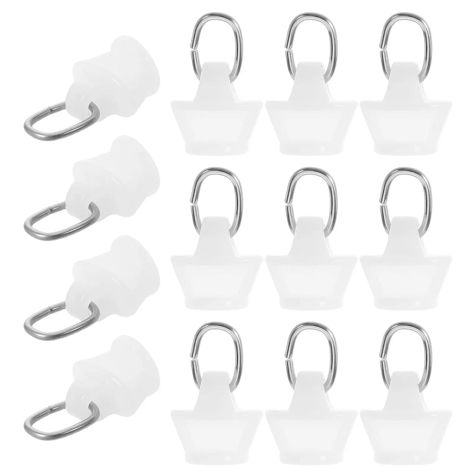 100Pcs White Plastic Curtain Track Rollers Gliders Pulley Hooks for Living Room Bedroom Shower Privacy Curtains Rails Smooth