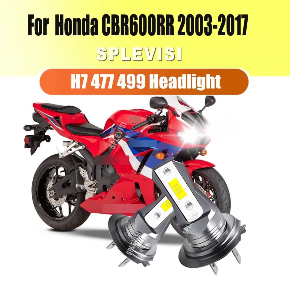 Moto LED H7 499 45W Faro Lampadina Esperienza di illuminazione superiore per Honda CBR600RR 2003 2004 2005 2006 2007 2008-2017