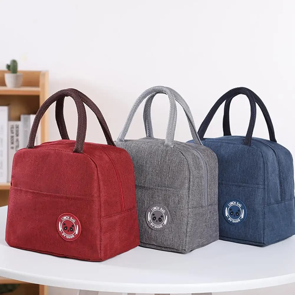Borsa Termica Portatile per Pranzo, Borsa Isolante in Tela per Picnic e Alimenti