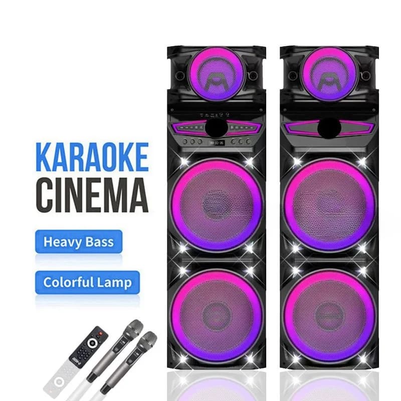 Set di Altoparlanti DJ Stereo Wireless Bluetooth in Legno per Casa, Altoparlante per Feste TWS