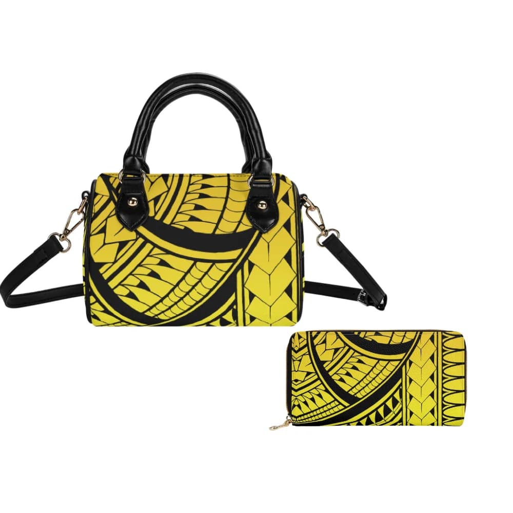 Borsa a mano polinesiana in PU con stampa floreale hawaiana Borsa per il trucco da viaggio per lo shopping Borsa a tracolla e borsetta da donna alla moda Stampa Samoa