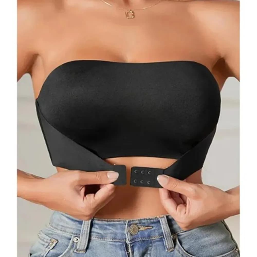 Women's Strapless No Padding Seamless Front Button Bra Comfortable Smooth Underwear