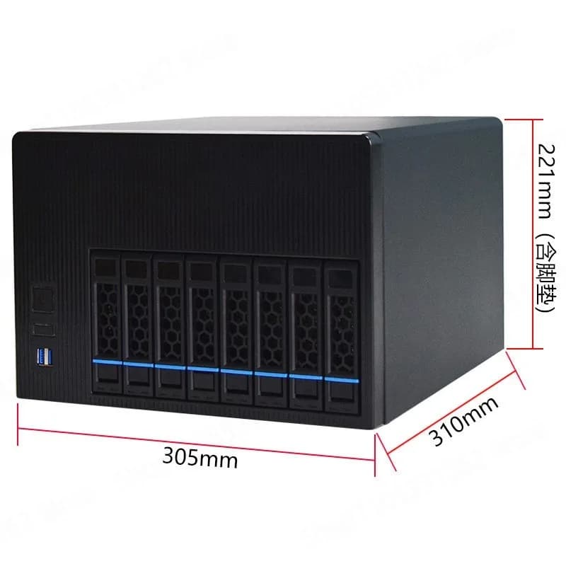 8 Bay NAS Storage Case for Private Cloud Server Home Enterprise File Storage