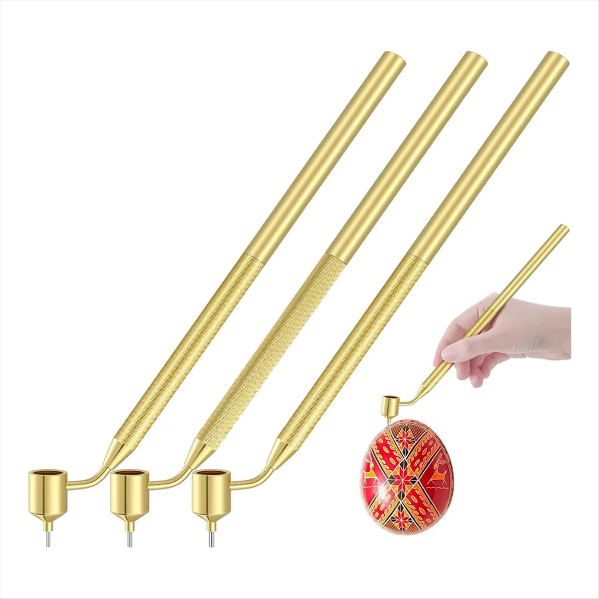 Set di 3 Pysanka Set di penne da disegno a cera calda per arti decorative per uova di Pasqua Forniture Pysanky
