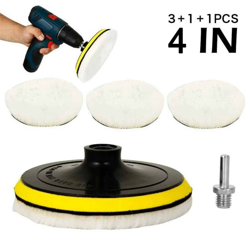 5 pcs 4 inch flocking disc abrasive hook and ring support pads for polishing wheel for polishing wool for polishing machine for electric drill