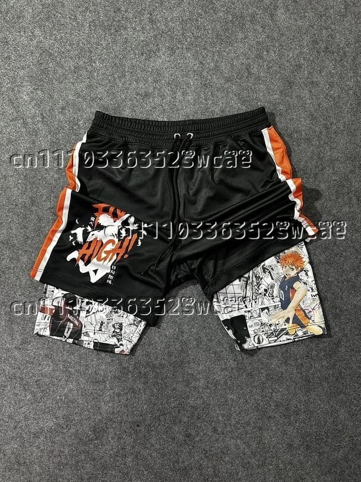 Anime Volleyball Youth Hinata Shoyo theme shorts, two pieces, for summer holidays, sports and fitness, for adults, children and parents-children