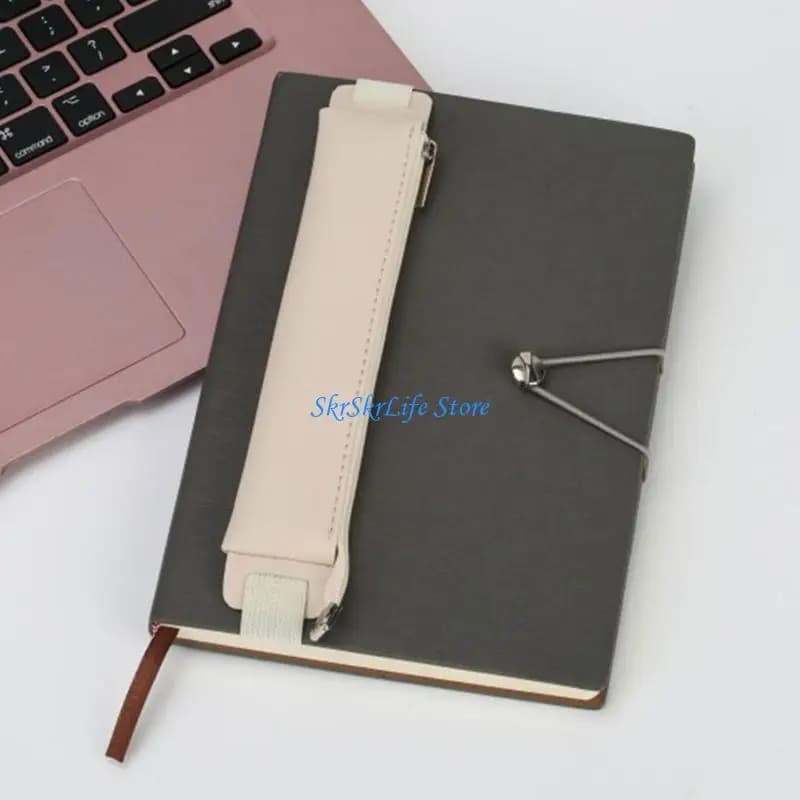E65E Elastic Leather Pencil Case Notebook Pen Storage Pouches for Hardcover Journal