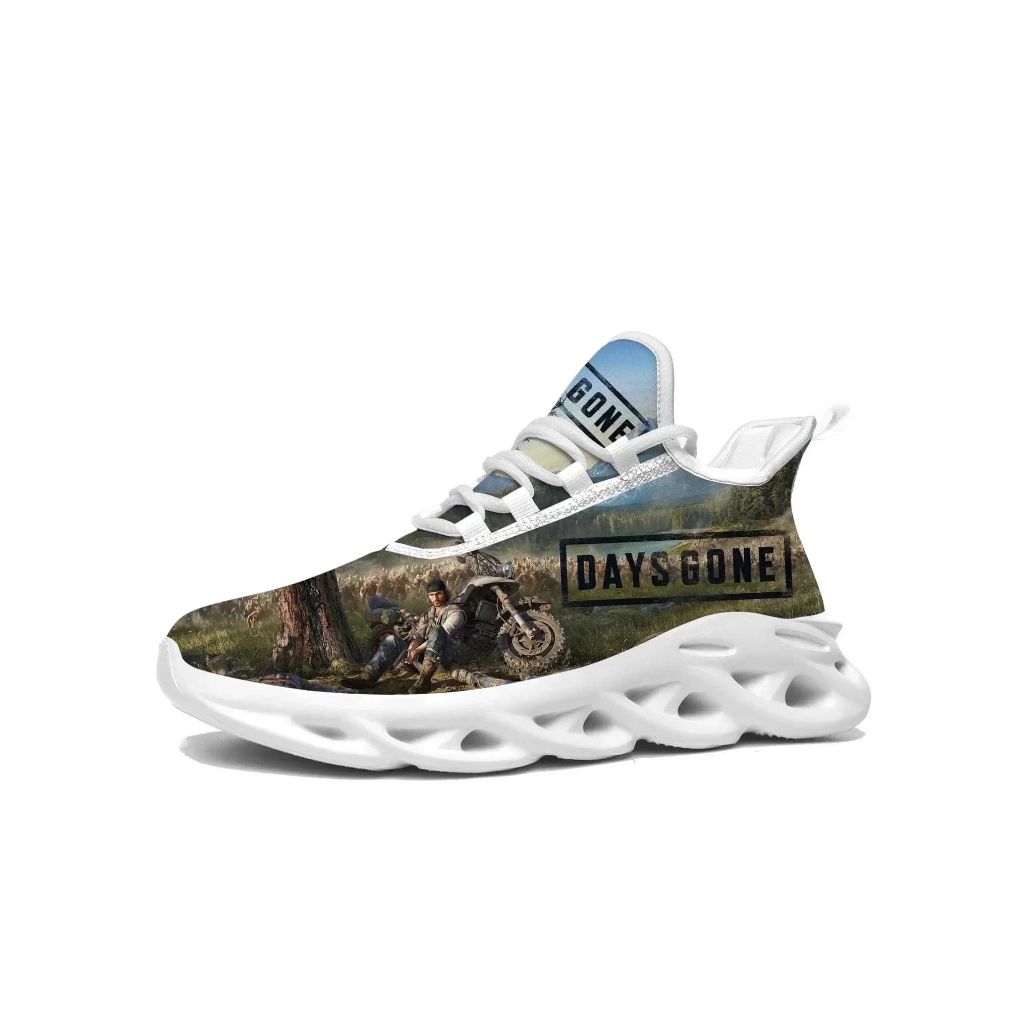 Sneakers Days Gone, scarpe da corsa sportive da uomo e da donna, con design a tema cartoni animati, alla moda, personalizzate, con lacci.
