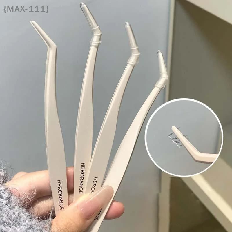 【F2-MAX111】Pinzette Antiaderenti Professionali per Ciglia Finte, Design Arrotondato, Senza Colla, per Applicazioni Fai-da-Te