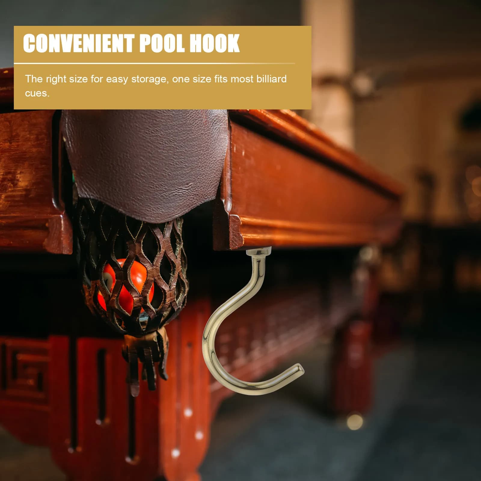 Wear-Resistant Pool Hook Iron Snooker Table Hook for Billiard Cue and Bridge Storage Long-Lasting Snooker Table Supply