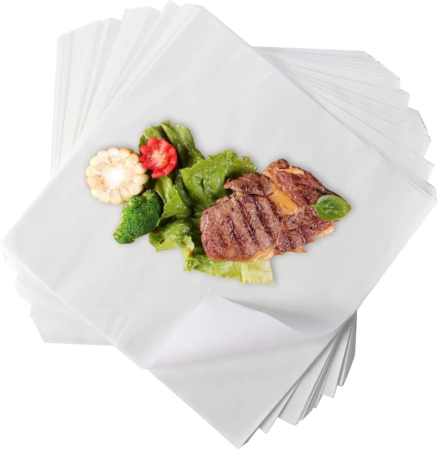 500 Fogli di Carta da Macellaio per Sublimazione 12x12, Fogli Kraft Pretagliati Bianchi per Confezionamento Carne e Termopressa