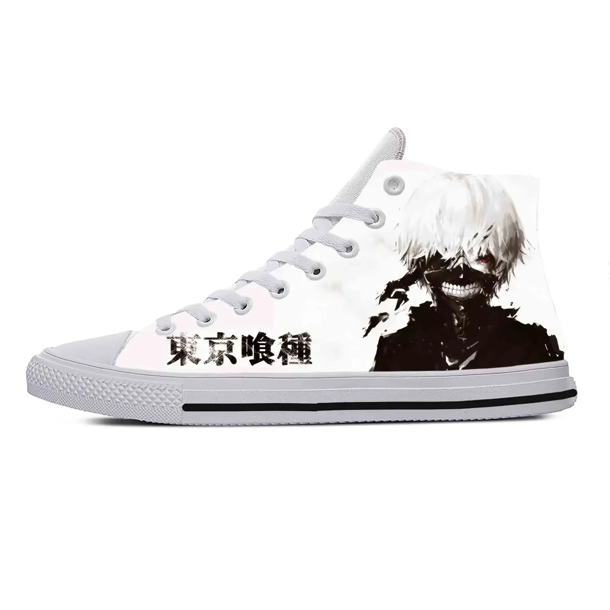 Anime Cartoon Manga Comic Tokyo Ghoul Kaneki Ken Scarpe casual in tessuto High Top Comode e traspiranti con stampa 3D per uomo e donna