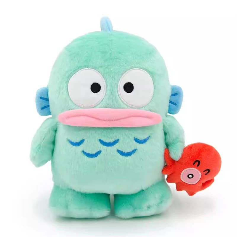 Genuine Sanrio Hangyodon With Octopus Hat Cute Plush Toys Cartoon Soft Stuffed Pillow Dolls Kawaii Room Decoration Kids Gifts