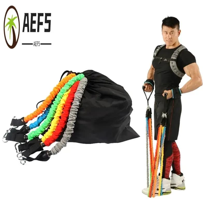 AEF5-150Lbs Set of resistance bands Yoga bands Strength training Elastic cords set for fitness exercises