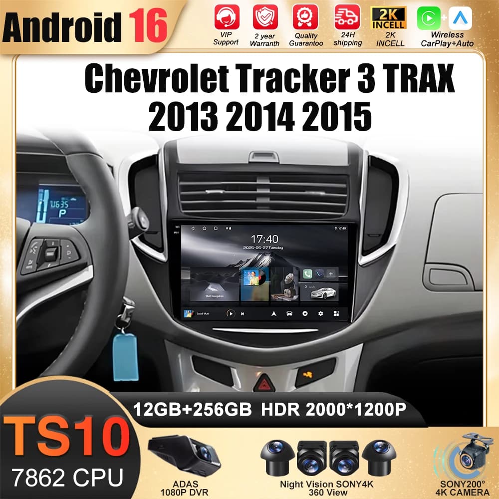 Android 13 per Chevrolet Tracker 3 TRAX 2013 - 2015 Wireless Carplay Auto DSP RDS lettore multimediale navigazione GPS
