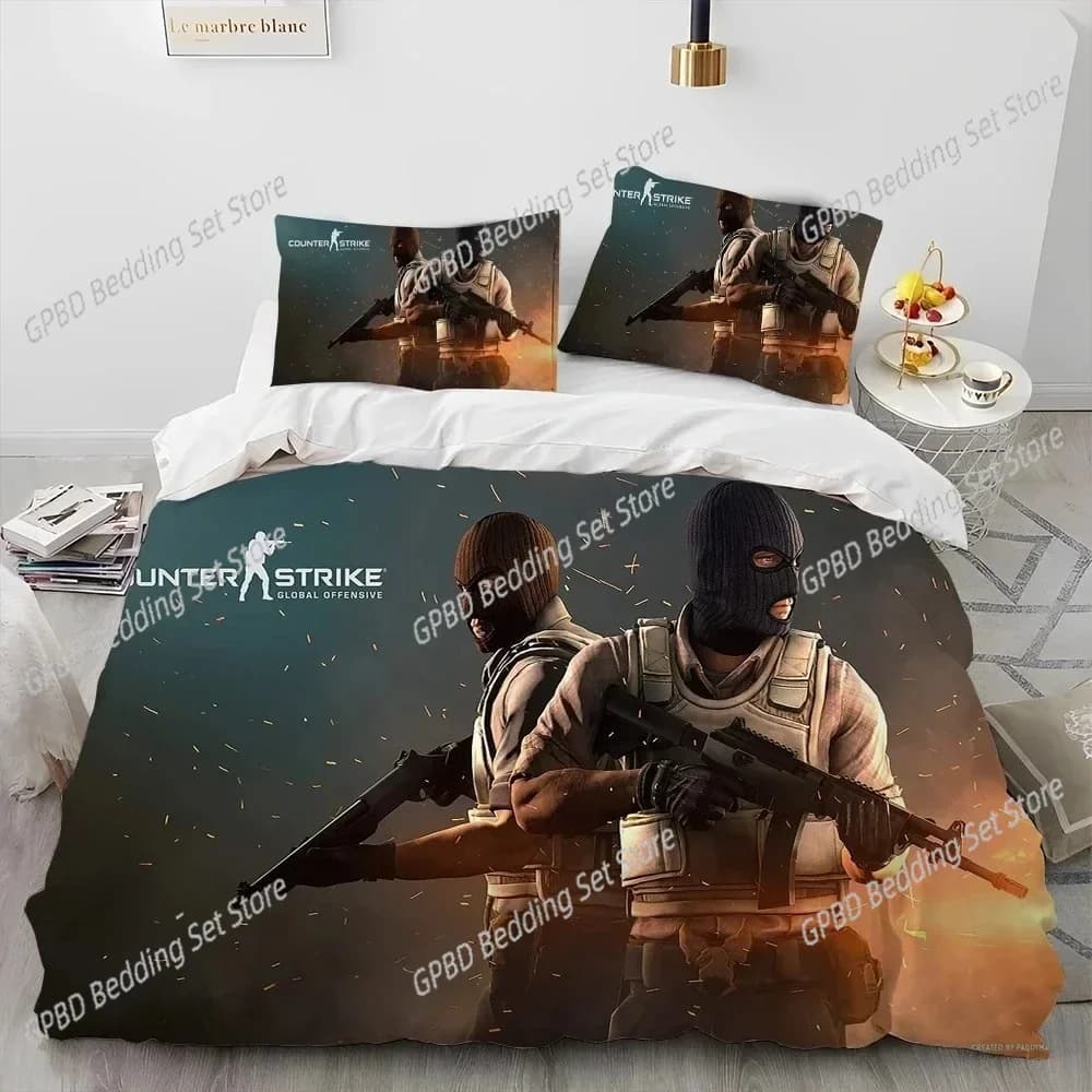 CS GO Game Gamer Counter Strike Set biancheria da letto Singolo Doppio Queen King Cal Set biancheria da letto king size