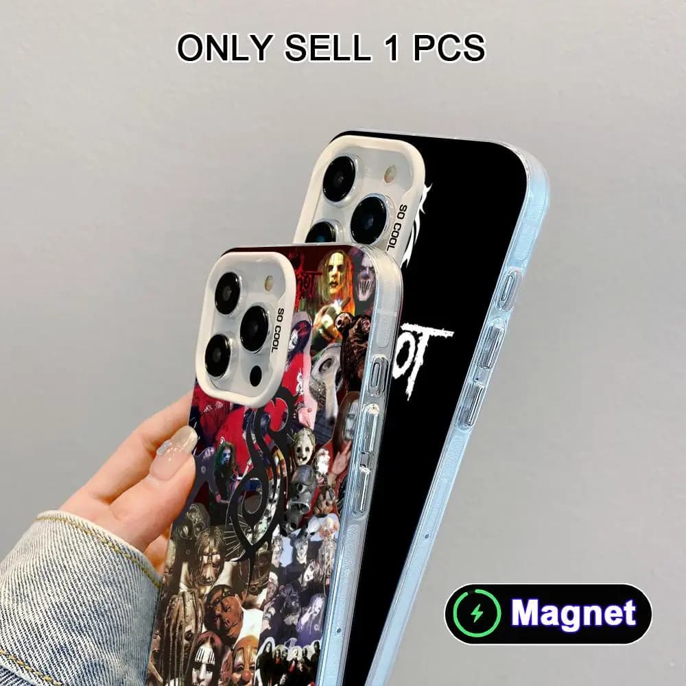 Fashion S-Slipknot-S Phone Case for iPhone 17 16 15 14 13 12 11 X XR XS Air Pro Max Plus Colorful Silver Magnet Cover