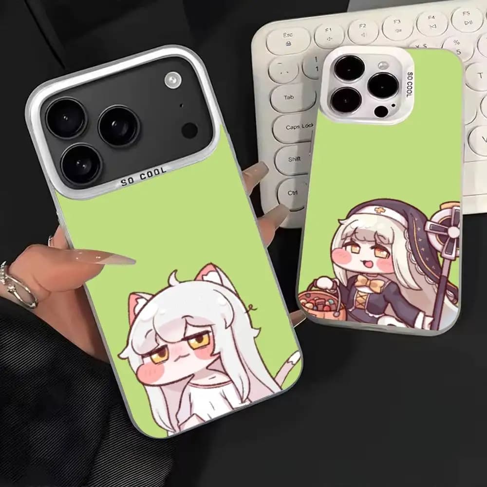 Custodia per telefono Game T-Trickcal Chibi Go per iPhone 17,16,15,14,13,12,11, Mini,Pro,MAX Custodia per telefono opaca antiurto