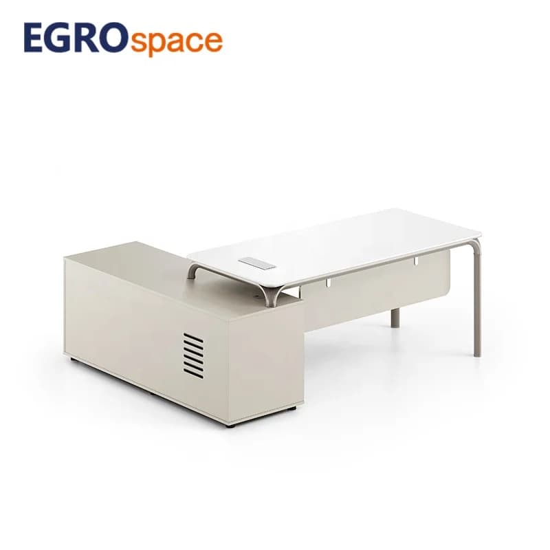 Scrivania da Ufficio in Legno di Design Lussuoso, Organizzatore Moderno per Manager e CEO