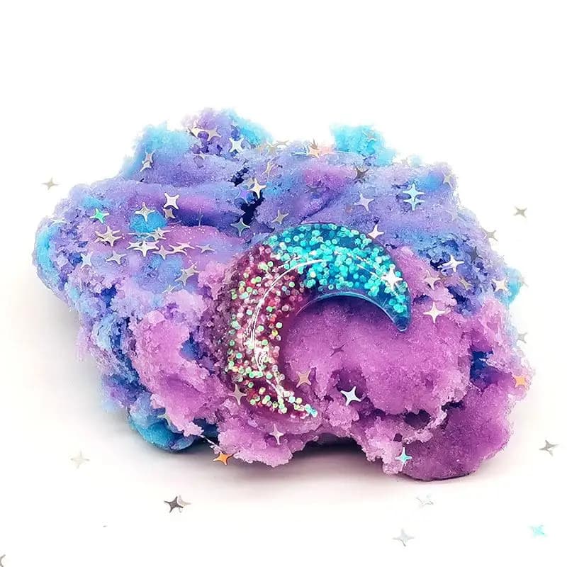 60ml Moon Snowflake Mud Diy Decompress Game Toys Slime Kit Cotton Butter Mud Fluffy Putty Non Sediment Colored Clay Toy 1 Set