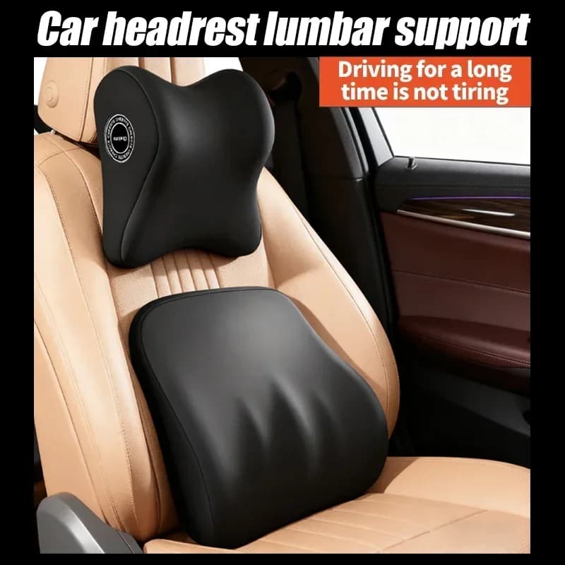 Memory Foam Car Universal Headrest Lumbar Cushion Back Cushion Lumbar Pillow Car Comfort Neck Pillow General Accessories