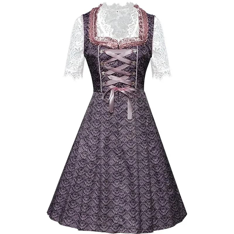 A;3\v,7'd/Women's Large Size German Oktoberfest Dirndl Traditional Bavarian Carnival Party Dress Cosplay Costumex;4'v\7,h/