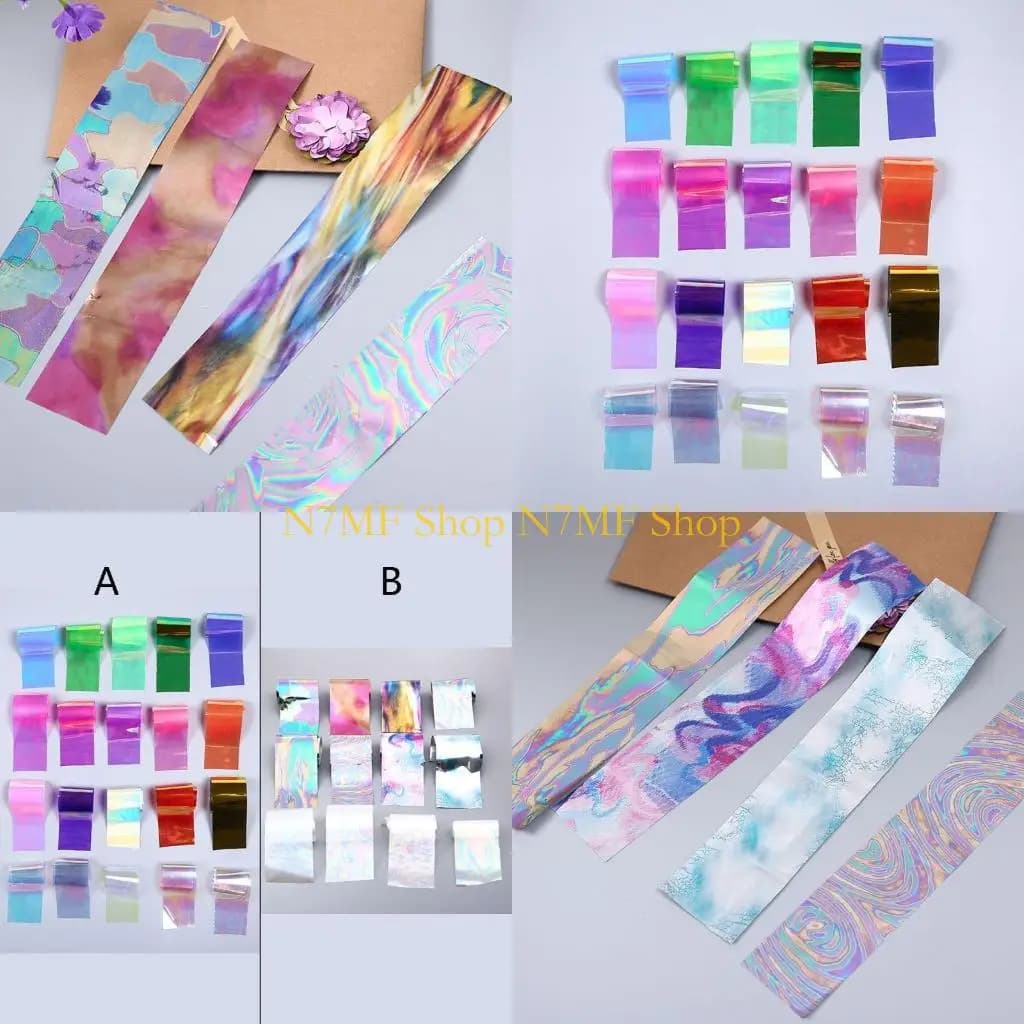 N7MF Colore magico lucido per carta specchiante Carta riflettente effetto AB Resina fai da te D
