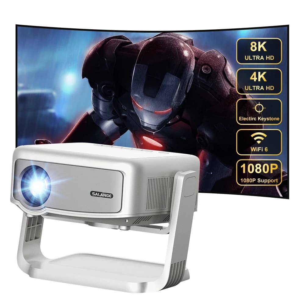 Salange 2024 Nuovo design P90 Full HD 1080P Mini proiettore con supporto regolabile 4K Android WIFI Smart Home Video Beamer